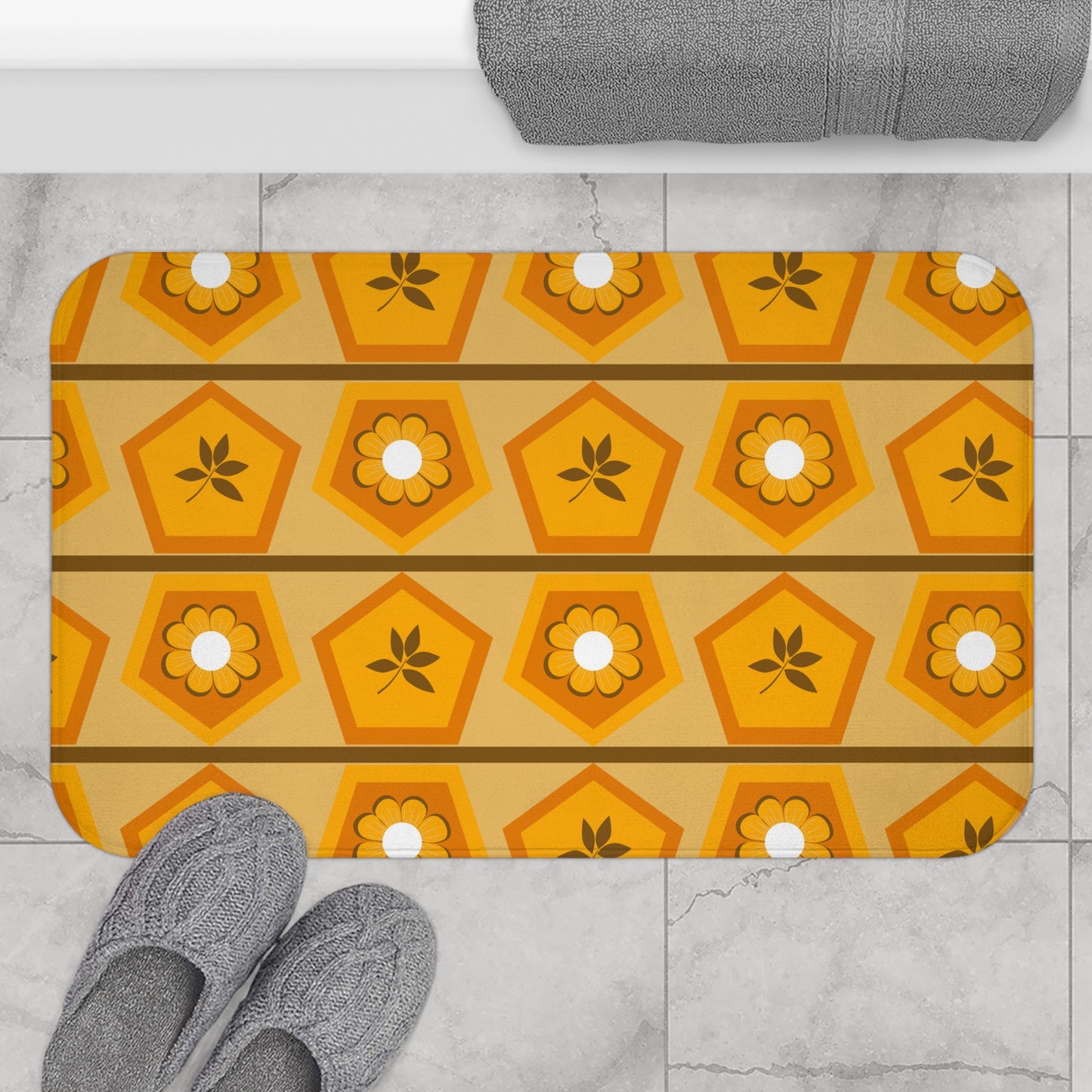 Petals and Leaves Dance Bath Mat