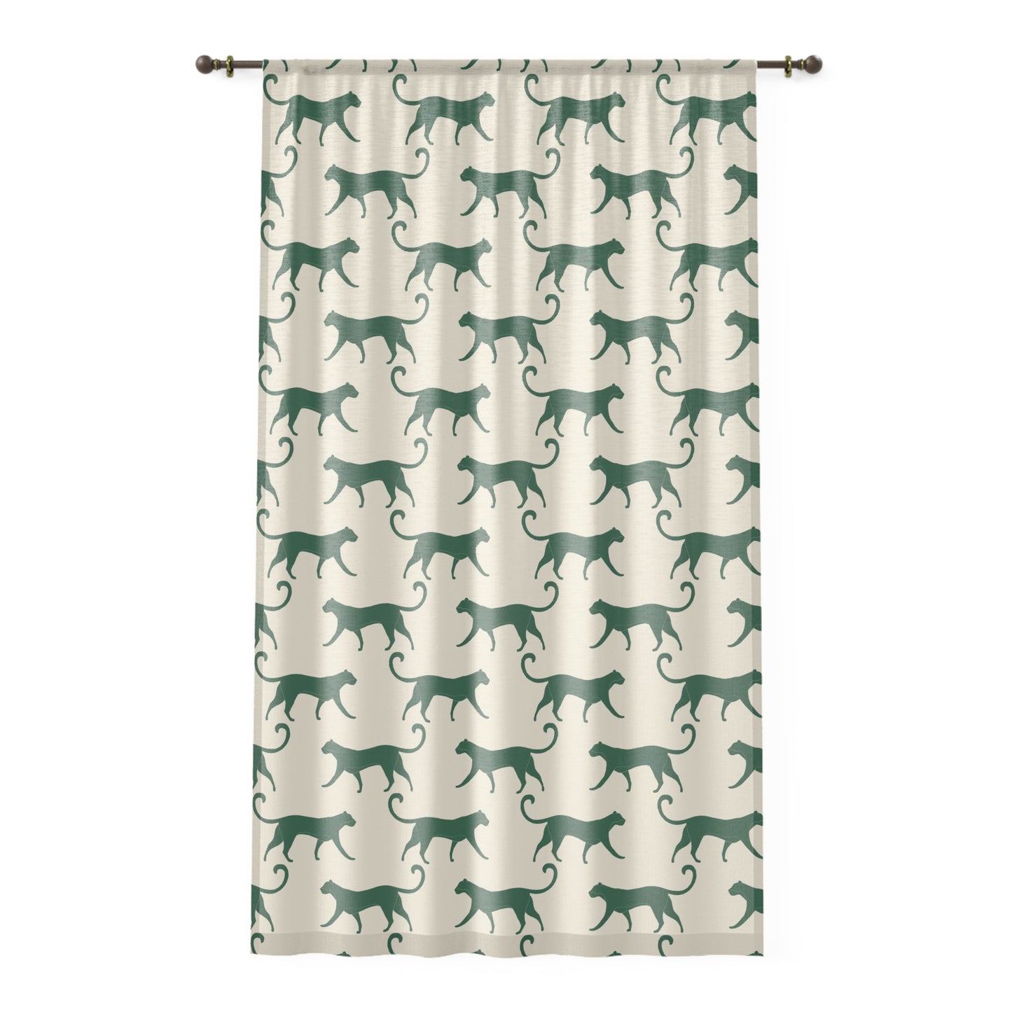 Tropical Roar Window Curtain - Tiger / Green