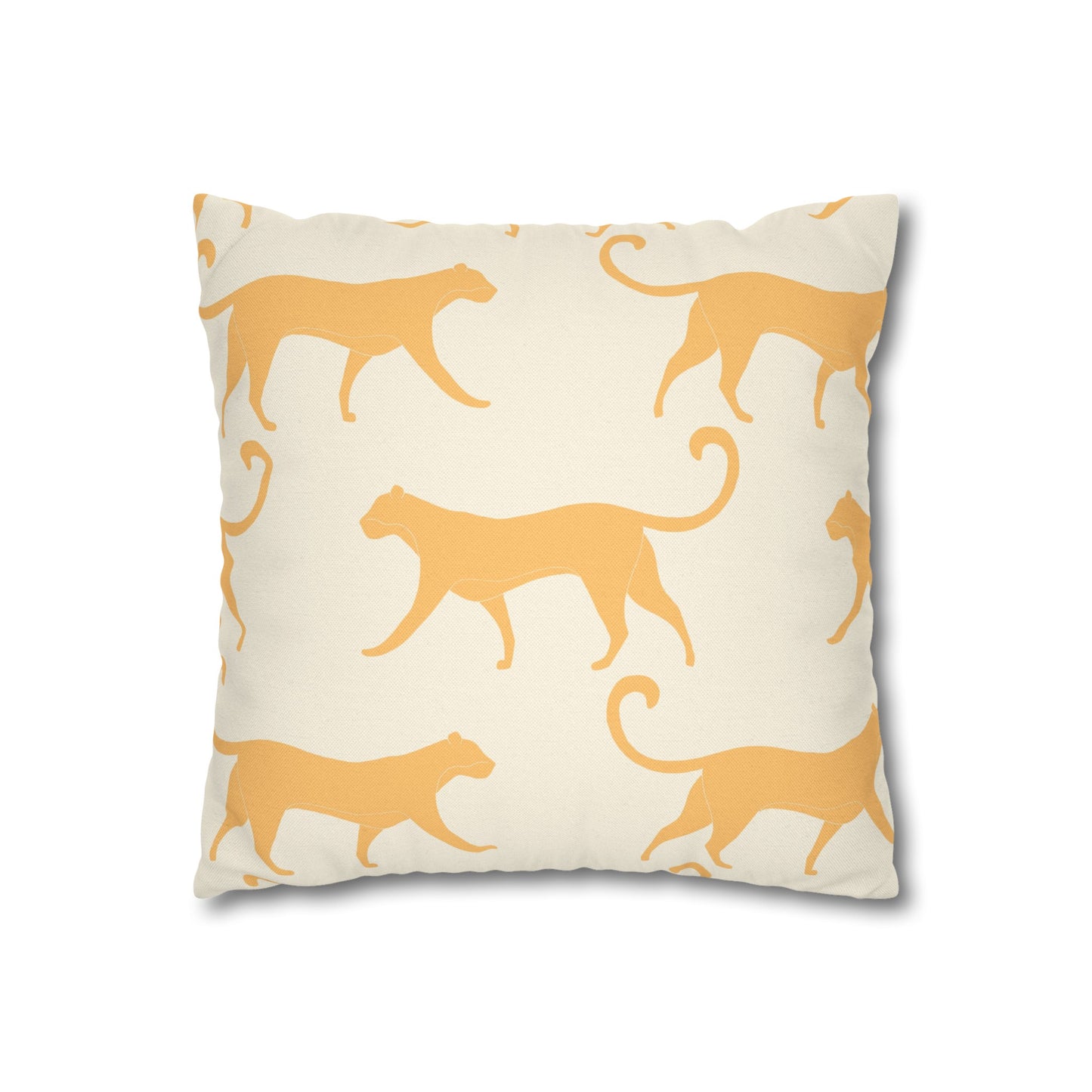 Tropical Roar Spun Polyester Square Pillow Case - Tiger / Amber