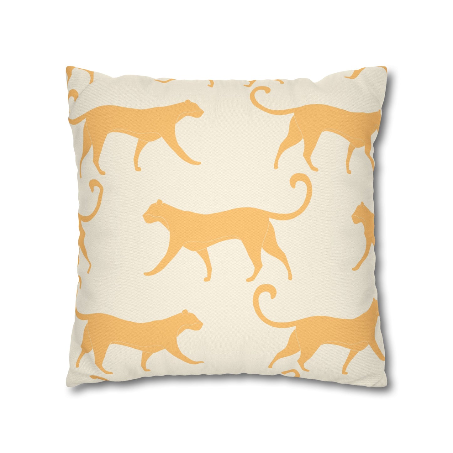 Tropical Roar Spun Polyester Square Pillow Case - Tiger / Amber