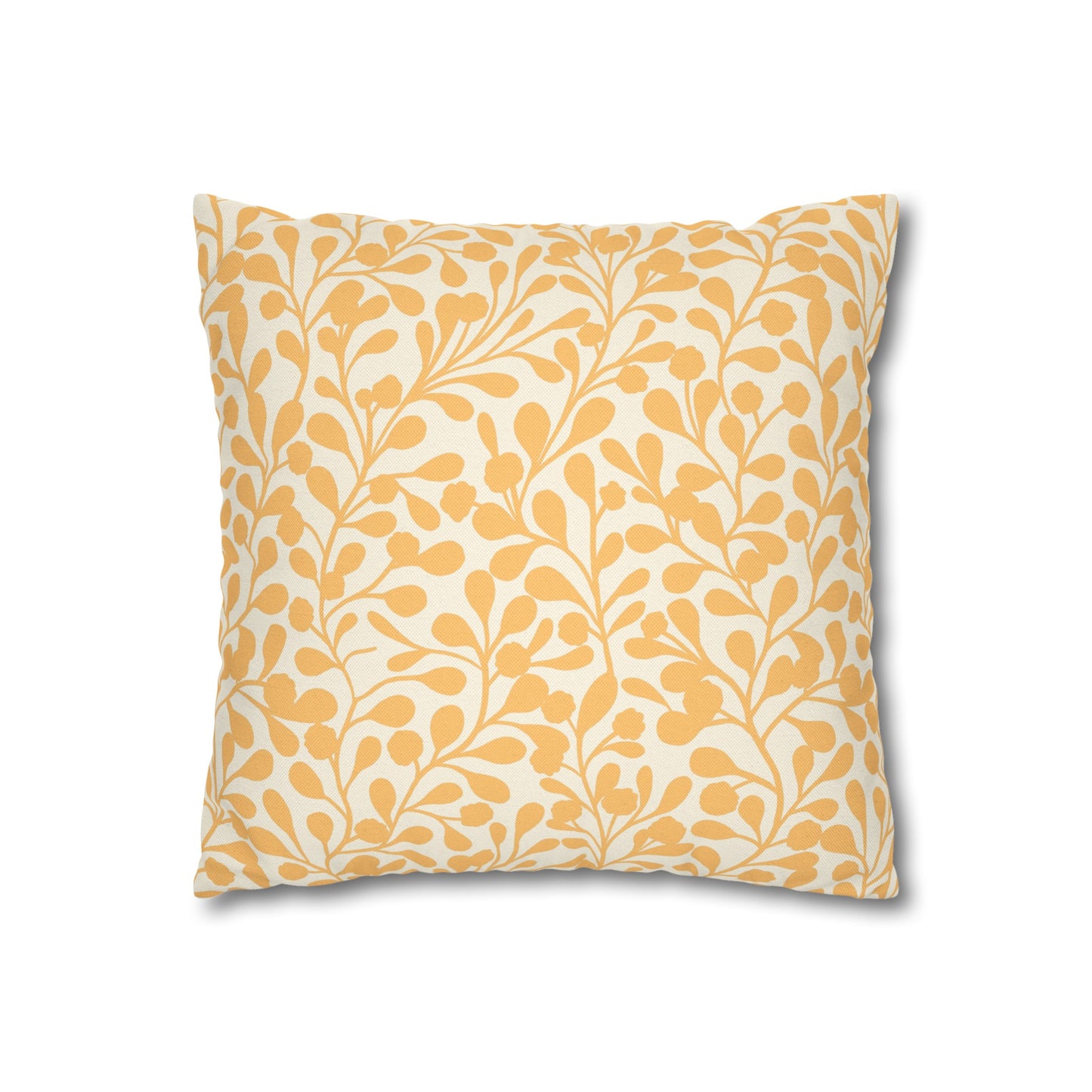 Tropical Roar Spun Polyester Square Pillow Case - Leaves / Amber