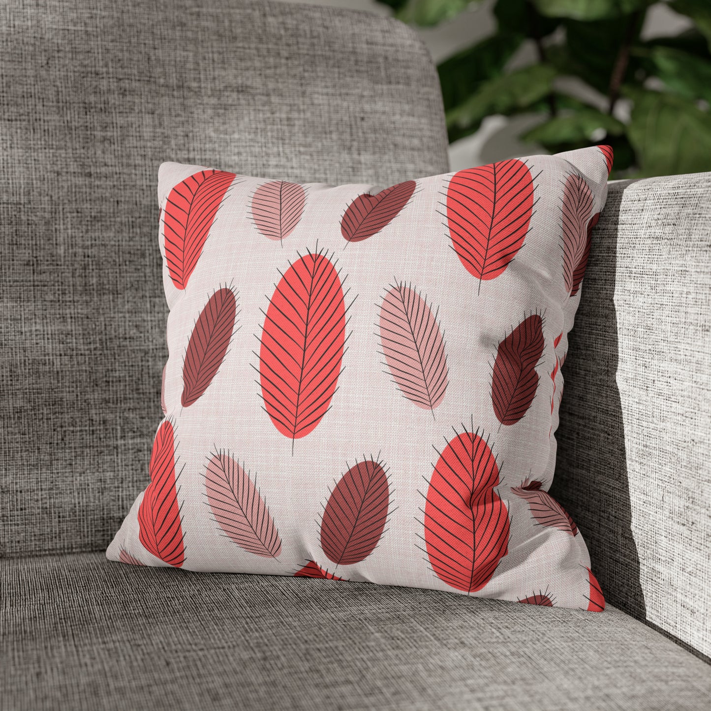 Nature's Leaves Spun Polyester Square Pillow Case