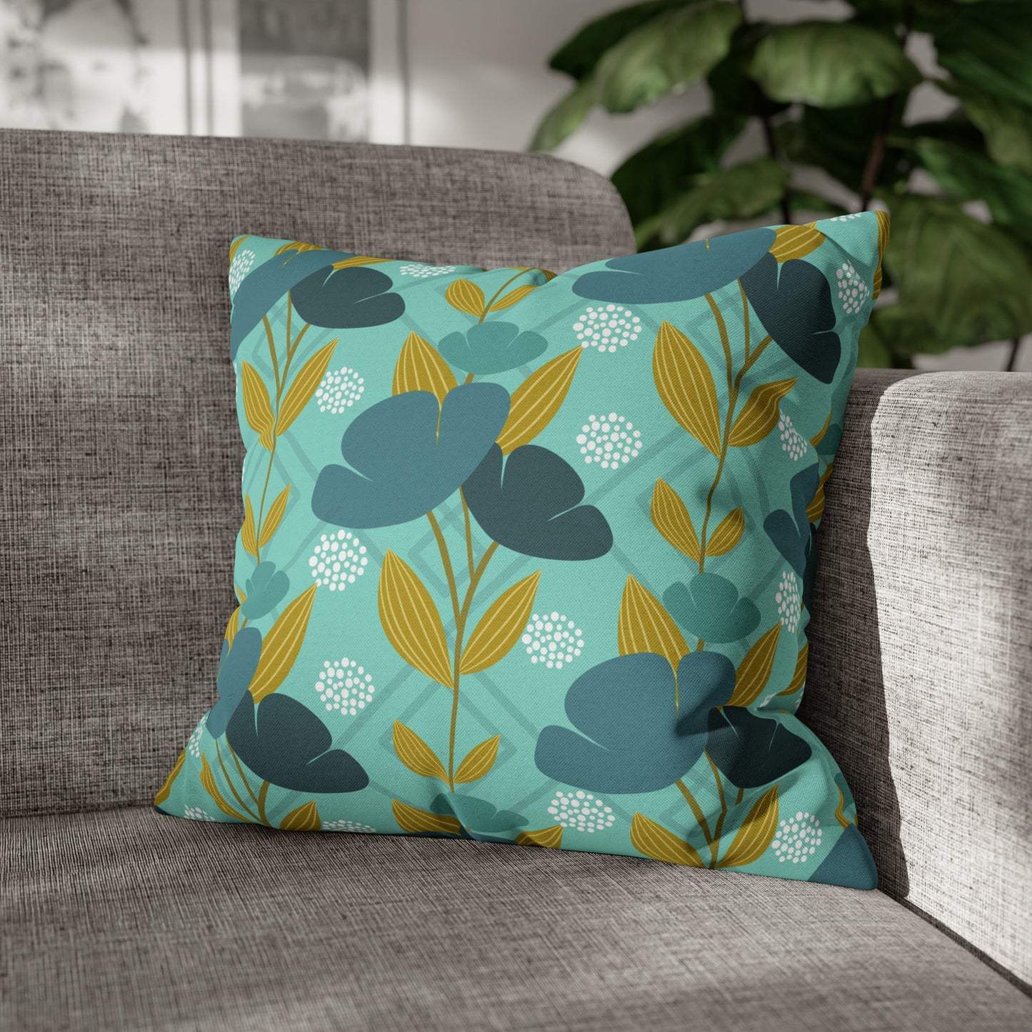 Floral Oasis Spun Polyester Square Pillow Case