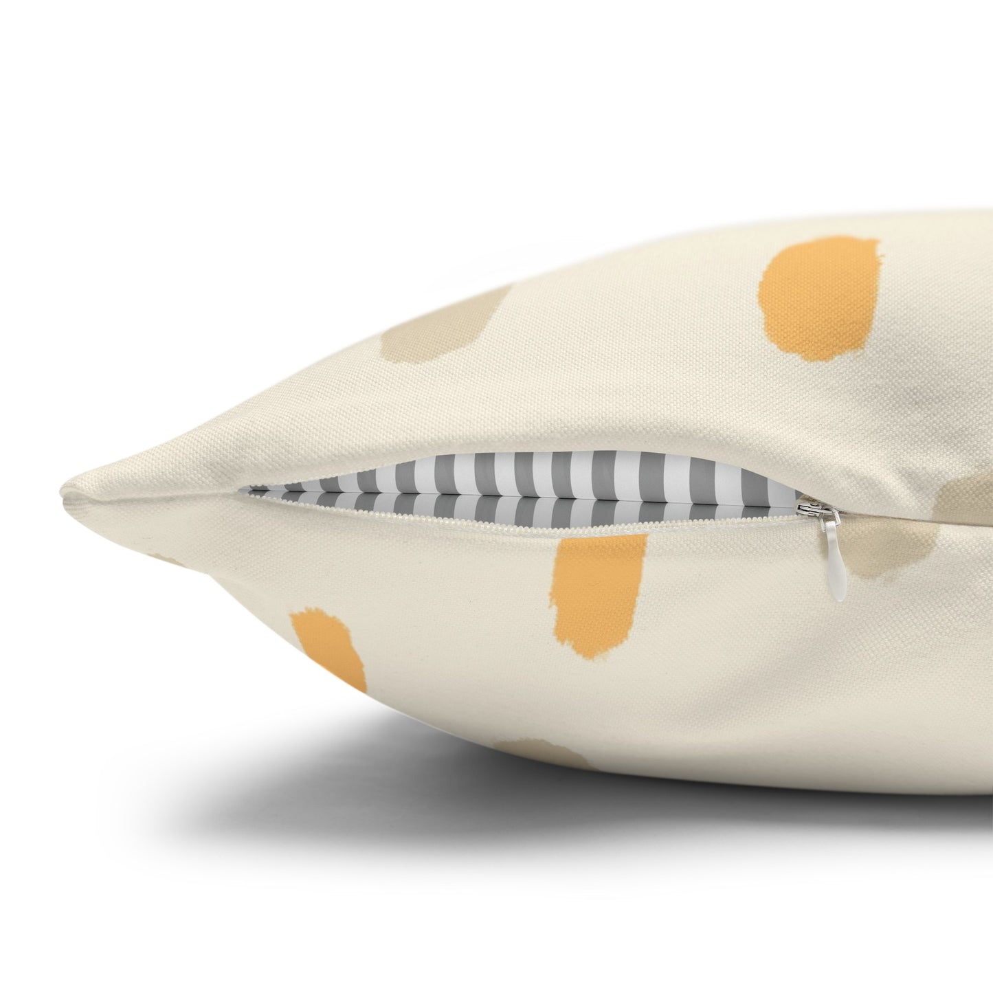 Tropical Roar Spun Polyester Square Pillow Case - Dots / Amber