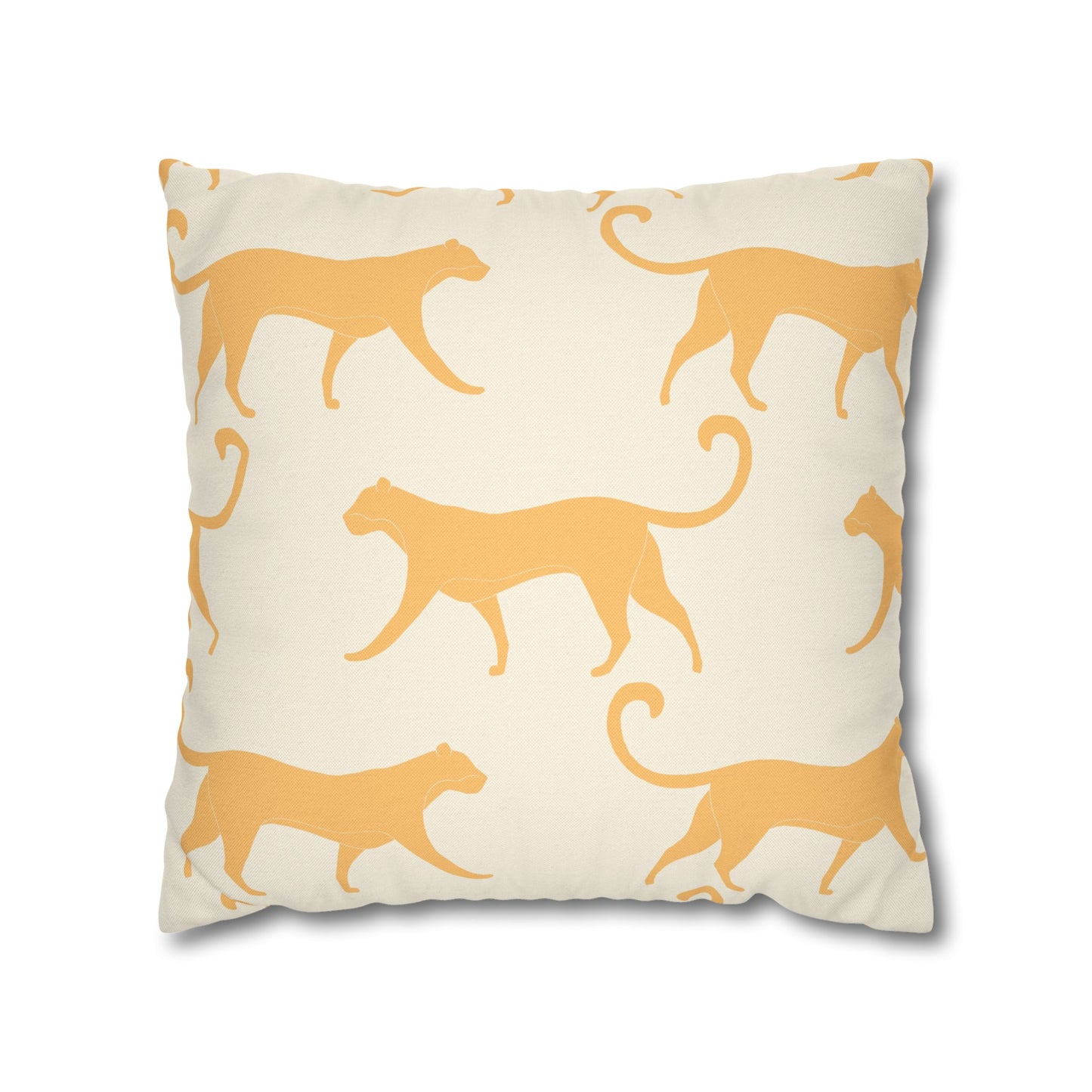 Tropical Roar Spun Polyester Square Pillow Case - Tiger / Amber