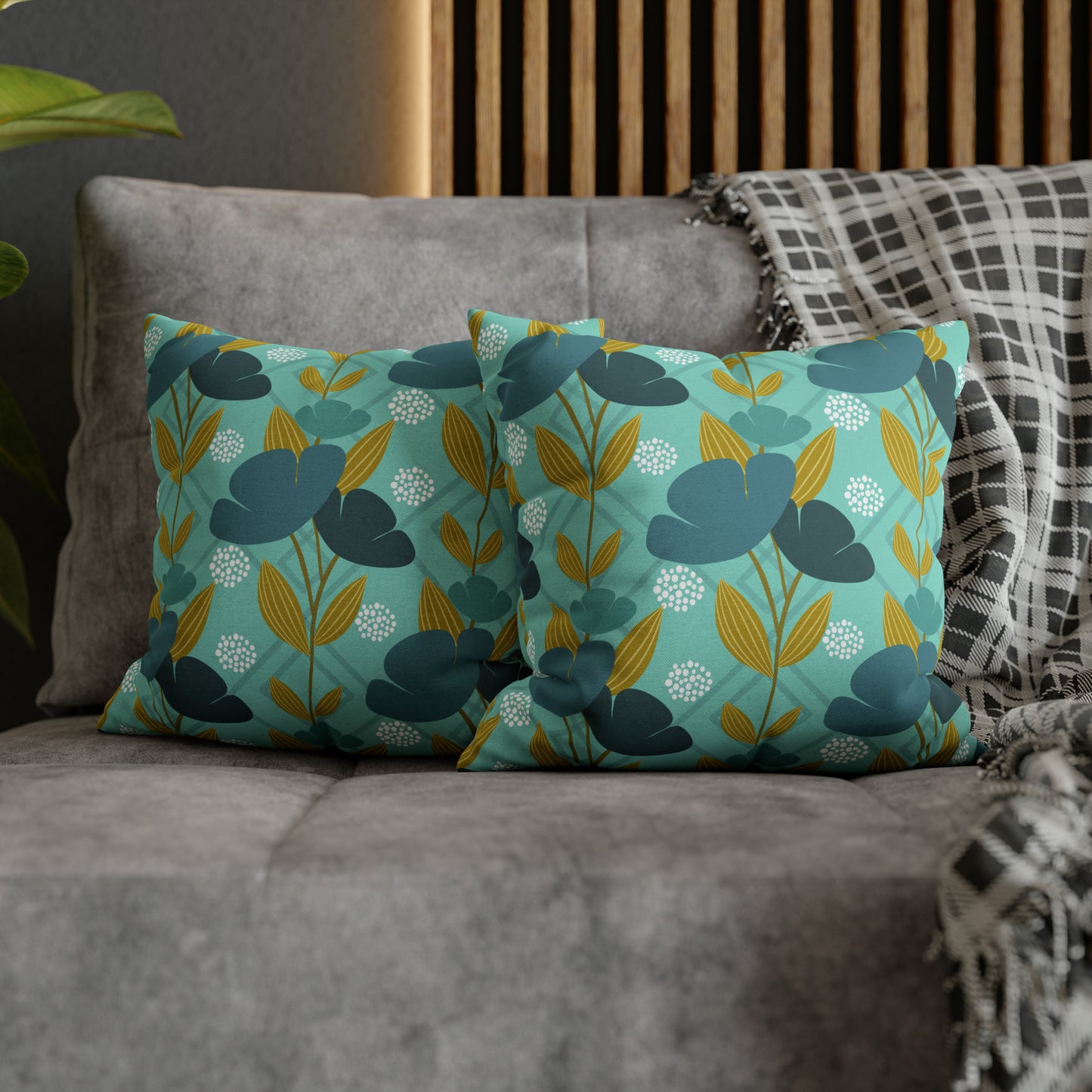 Floral Oasis Spun Polyester Square Pillow Case