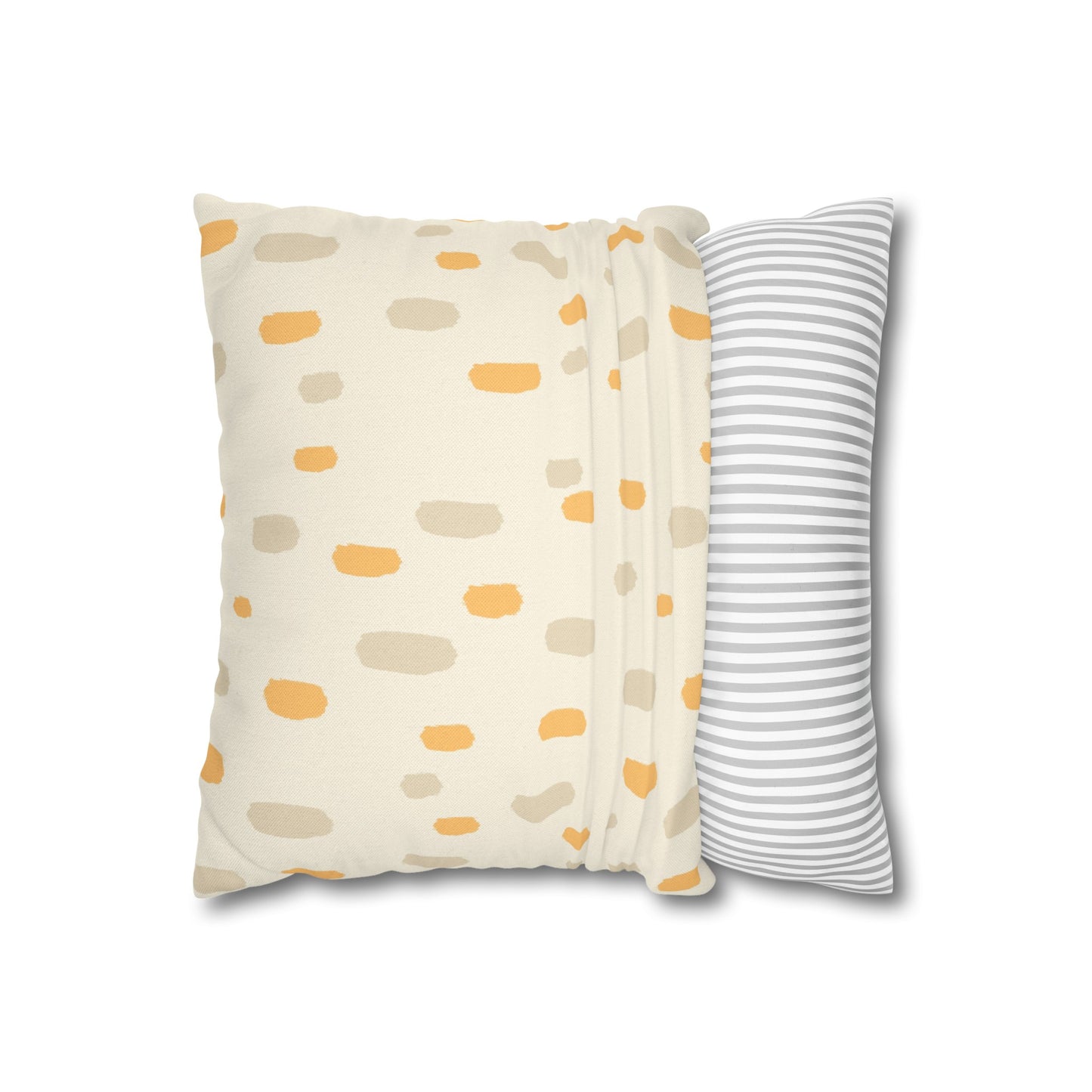 Tropical Roar Spun Polyester Square Pillow Case - Dots / Amber