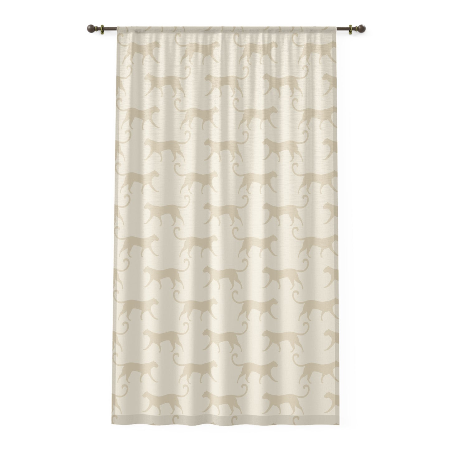 Tropical Roar Window Curtain - Tiger / Off White