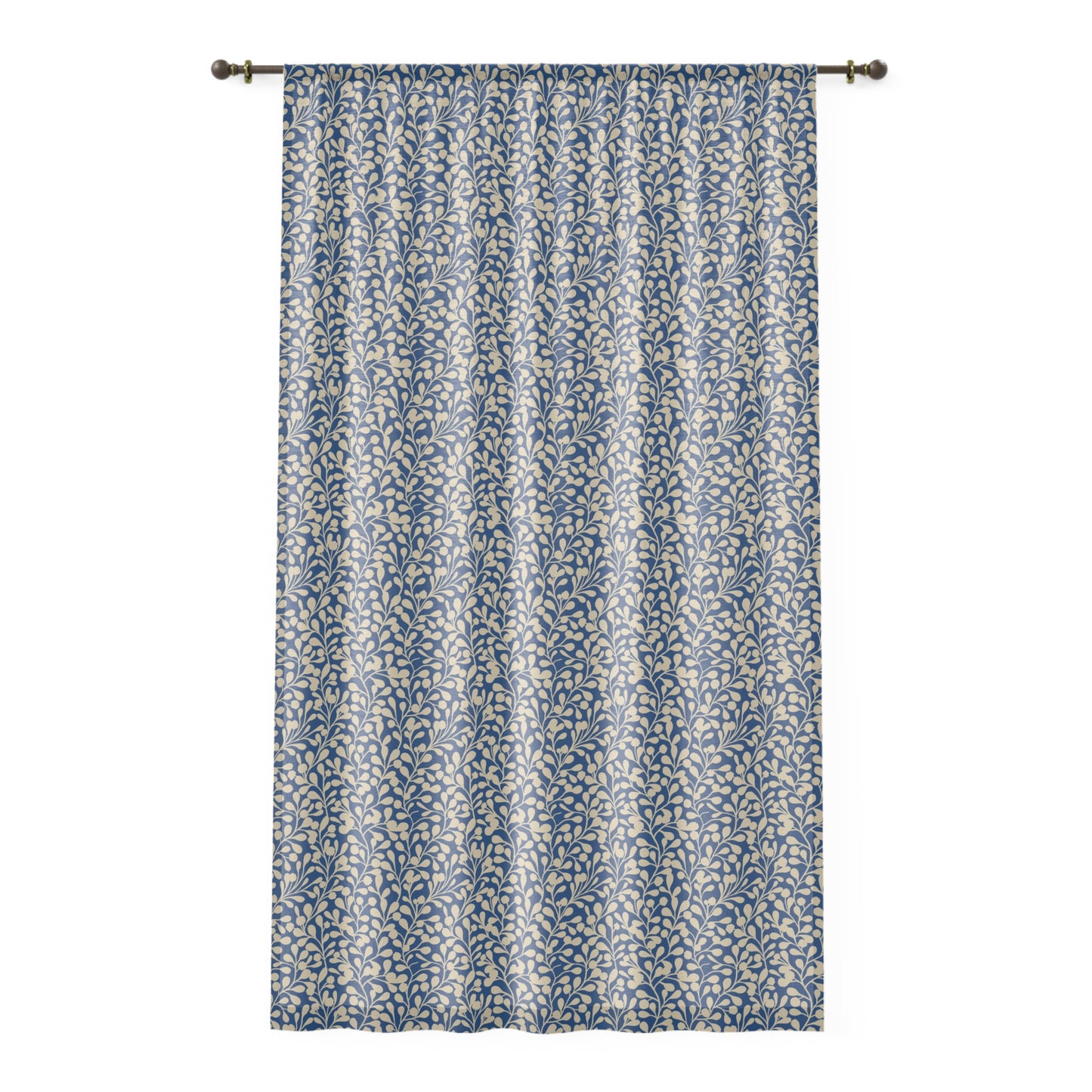 Tropical Roar Window Curtain - Leaves / Blue