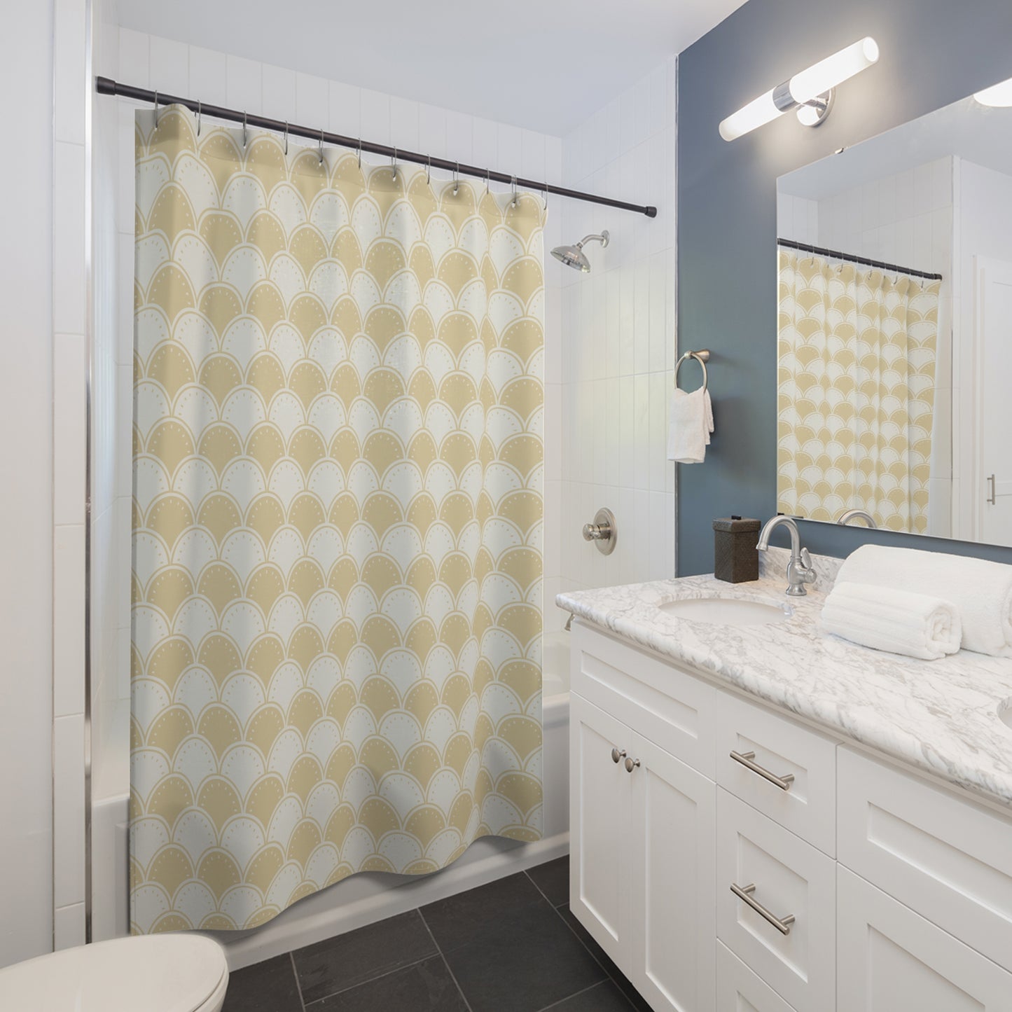 Ocean's Yellow Waves Shower Curtains