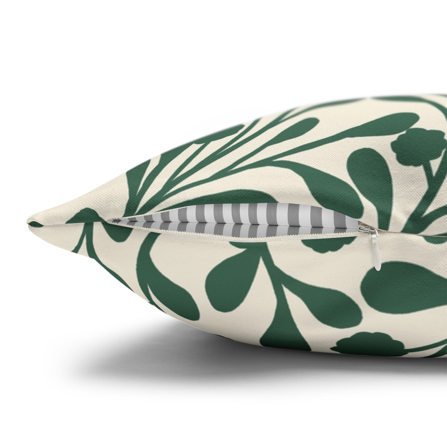 Tropical Roar Spun Polyester Square Pillow Case - Leaves / Green