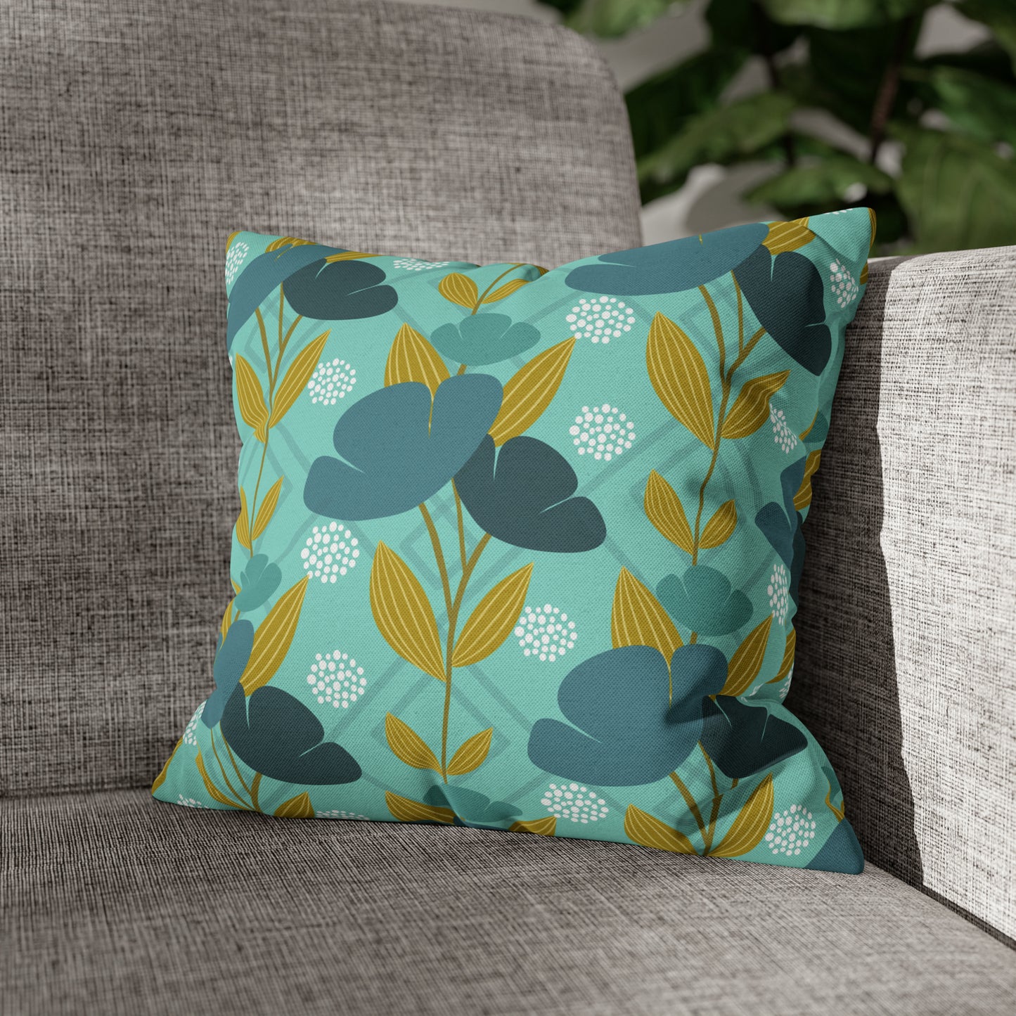 Floral Oasis Spun Polyester Square Pillow Case