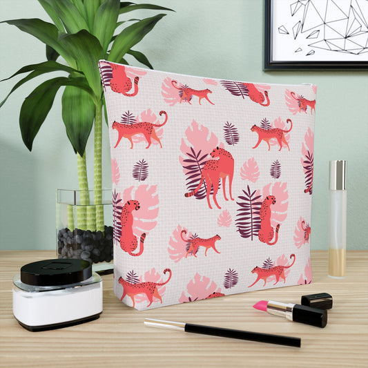 Leafy Roar Cotton Cosmetic Bag