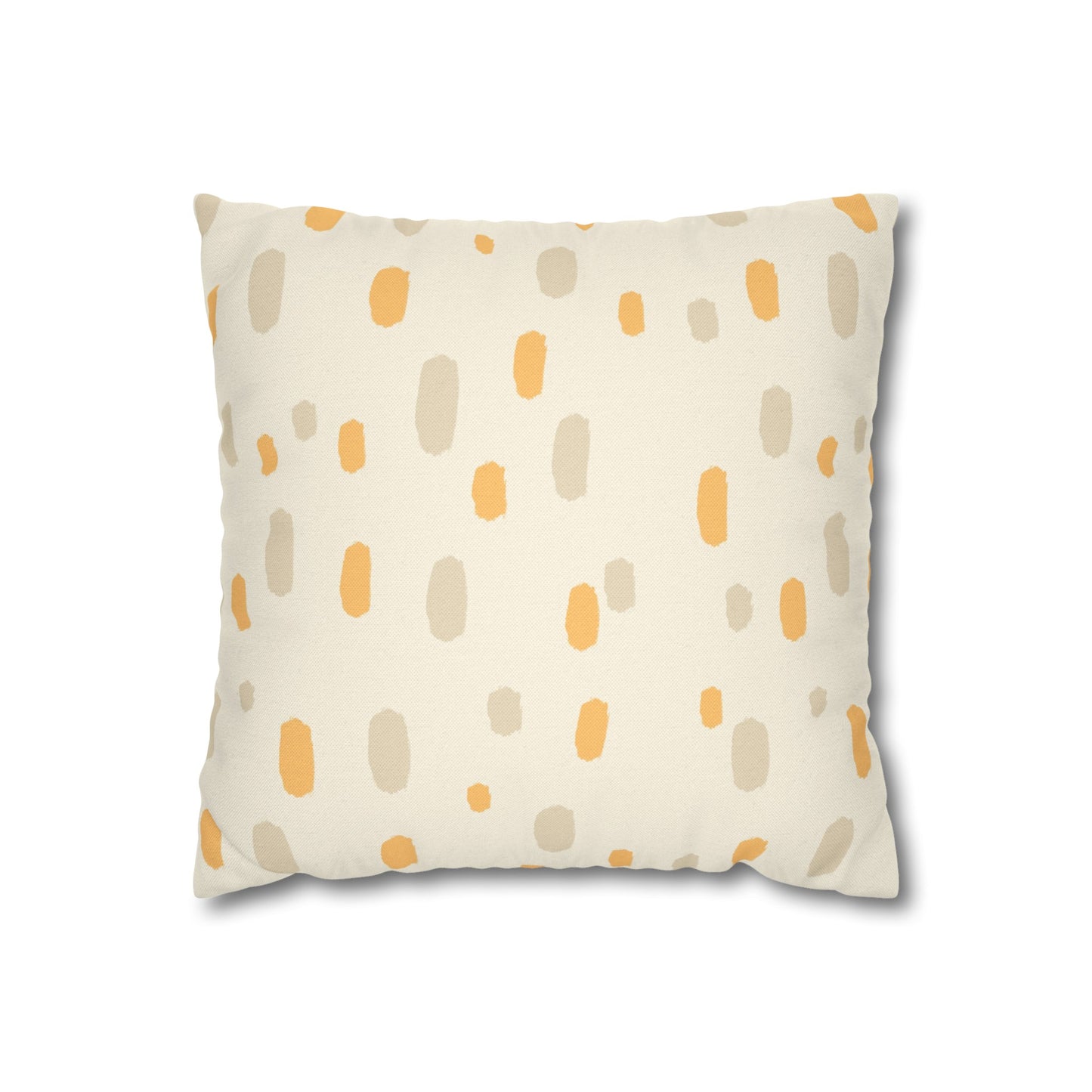 Tropical Roar Spun Polyester Square Pillow Case - Dots / Amber