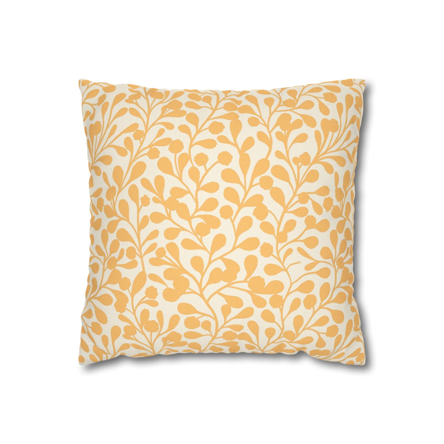 Tropical Roar Spun Polyester Square Pillow Case - Leaves / Amber