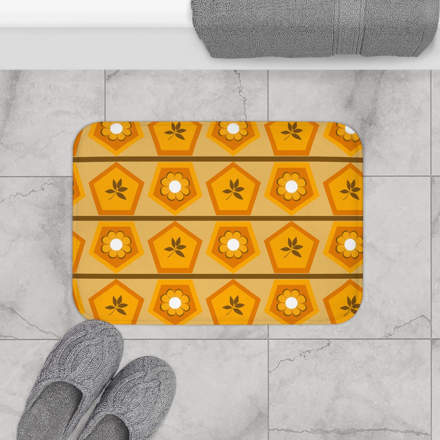 Petals and Leaves Dance Bath Mat