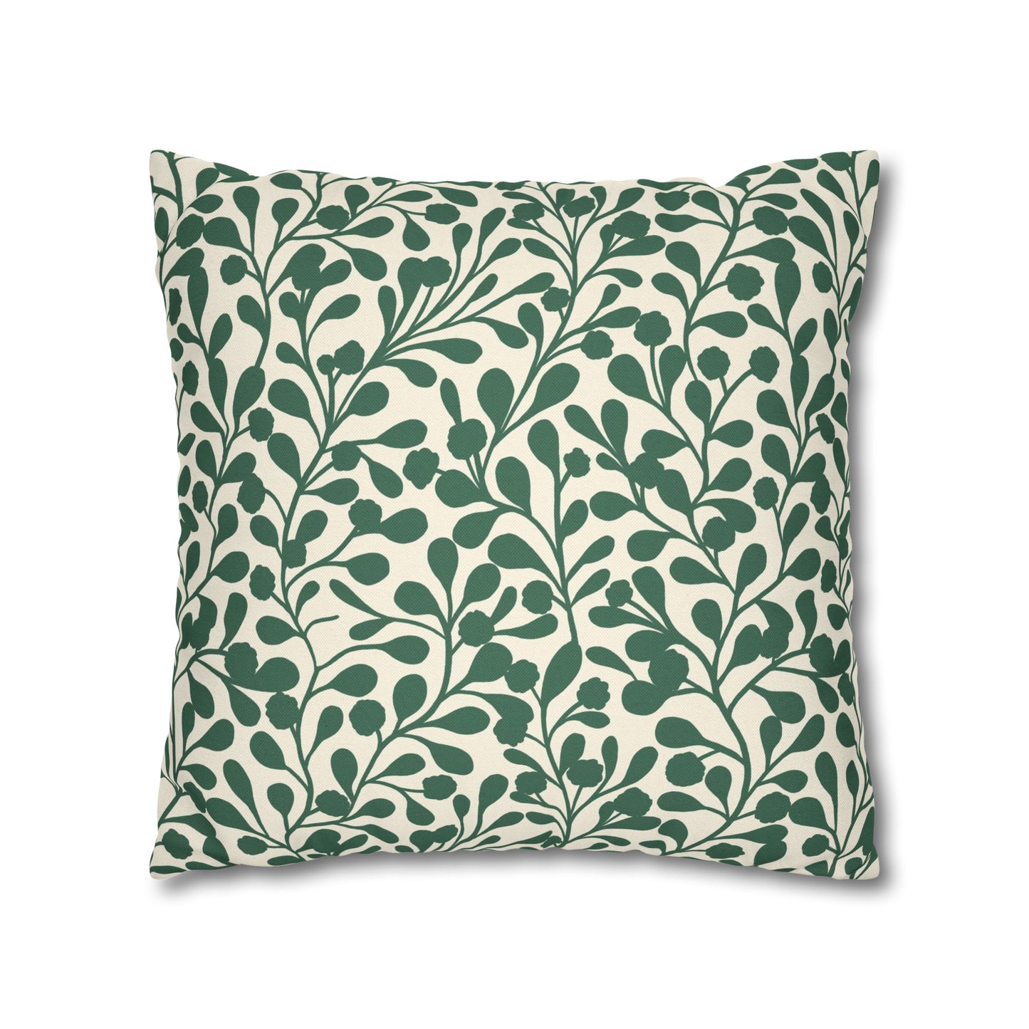 Tropical Roar Spun Polyester Square Pillow Case - Leaves / Green