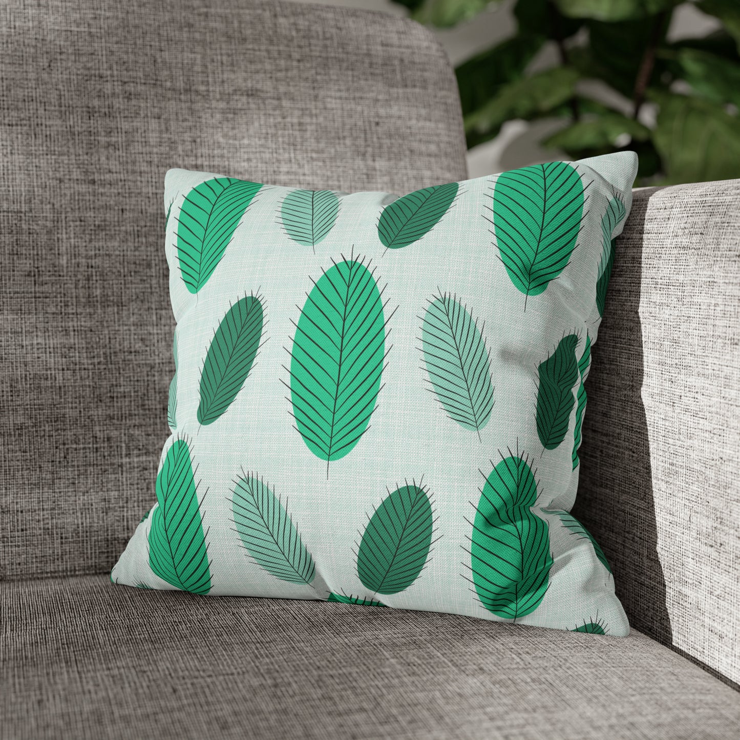 Nature's Leaves Spun Polyester Square Pillow Case