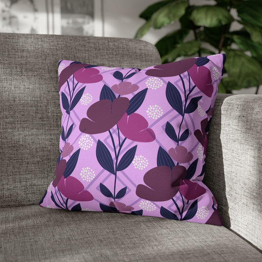 Floral Oasis Spun Polyester Square Pillow Case