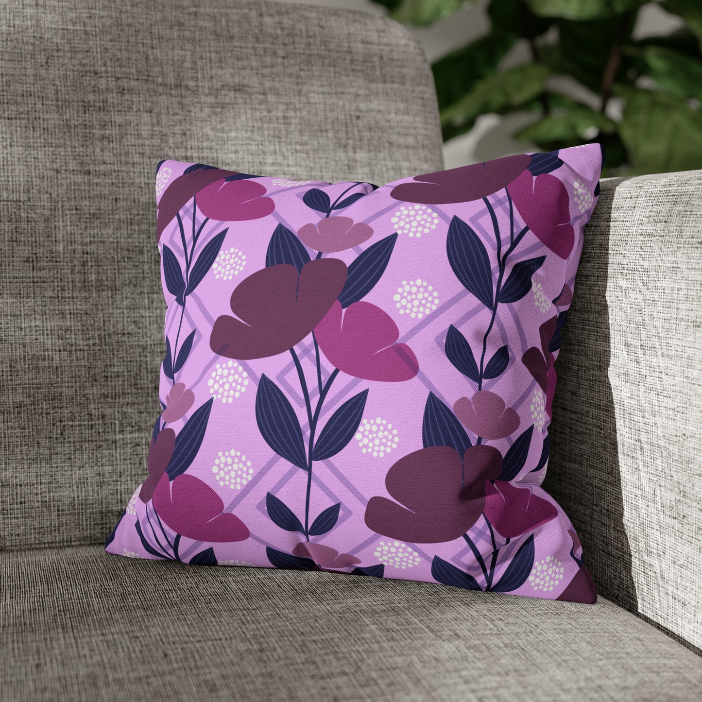 Floral Oasis Spun Polyester Square Pillow Case