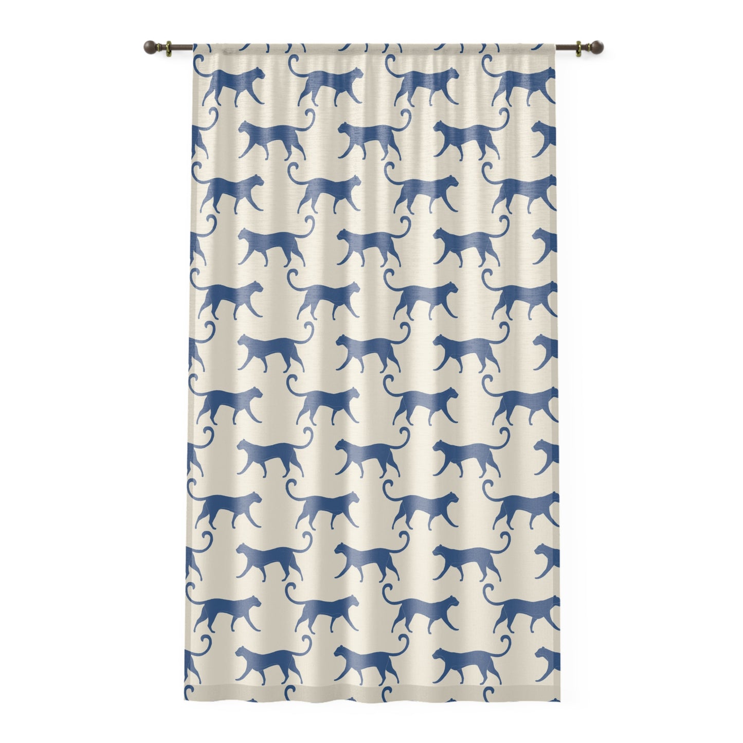 Tropical Roar Window Curtain - Tiger / Blue