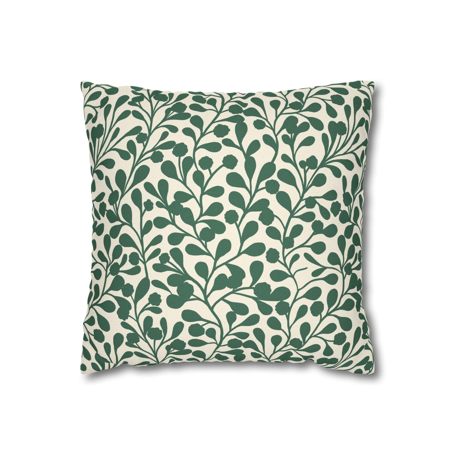 Tropical Roar Spun Polyester Square Pillow Case - Leaves / Green