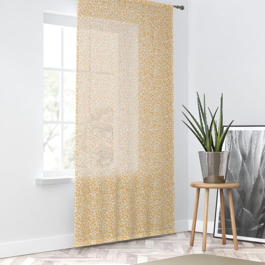 Tropical Roar Window Curtain - Leaves / Amber