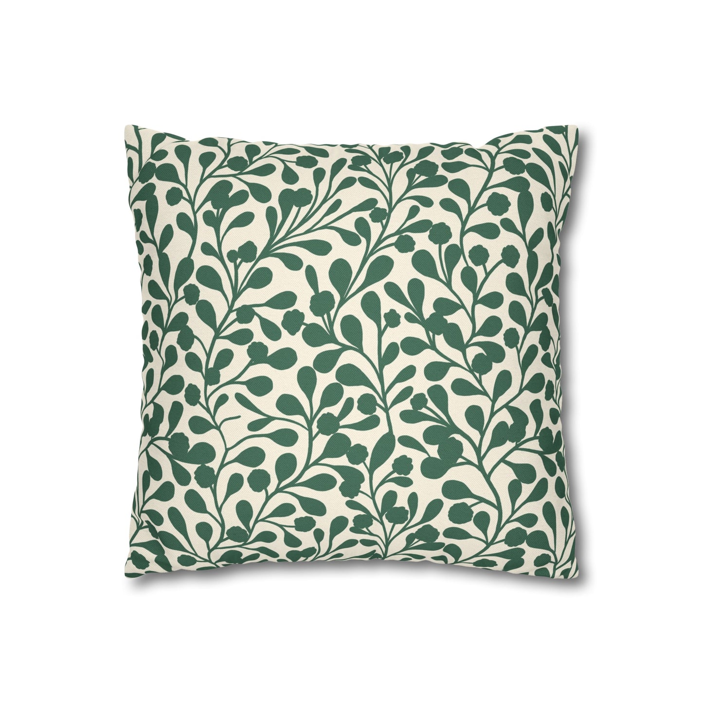 Tropical Roar Spun Polyester Square Pillow Case - Leaves / Green