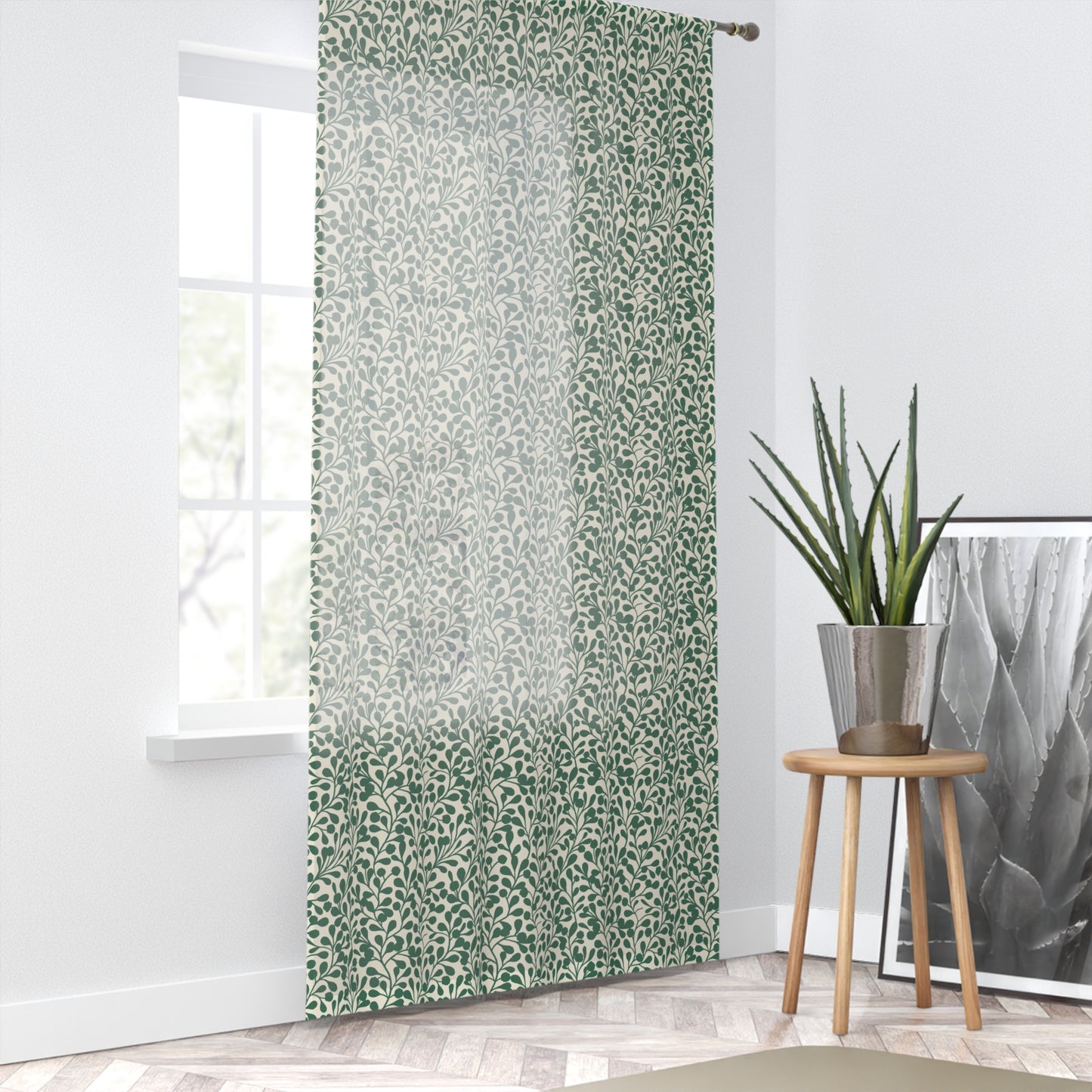 Tropical Roar Window Curtain - Leaves / Green