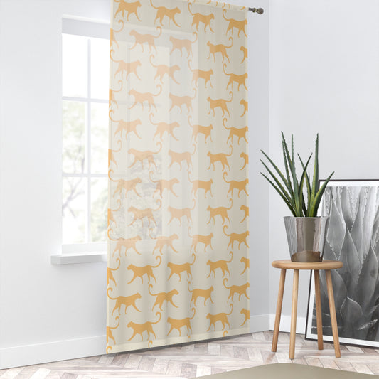 Tropical Roar Window Curtain - Tiger / Amber