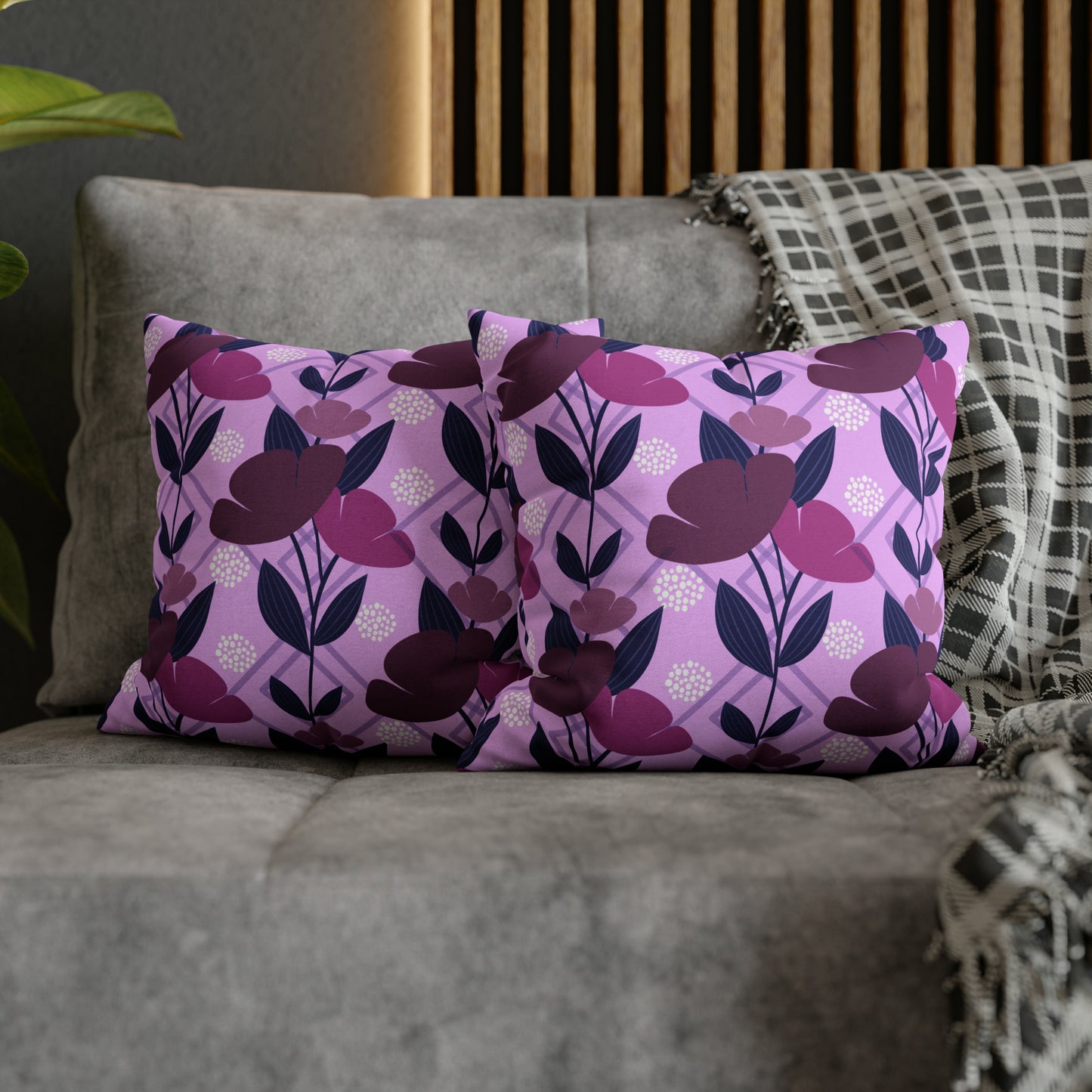 Floral Oasis Spun Polyester Square Pillow Case