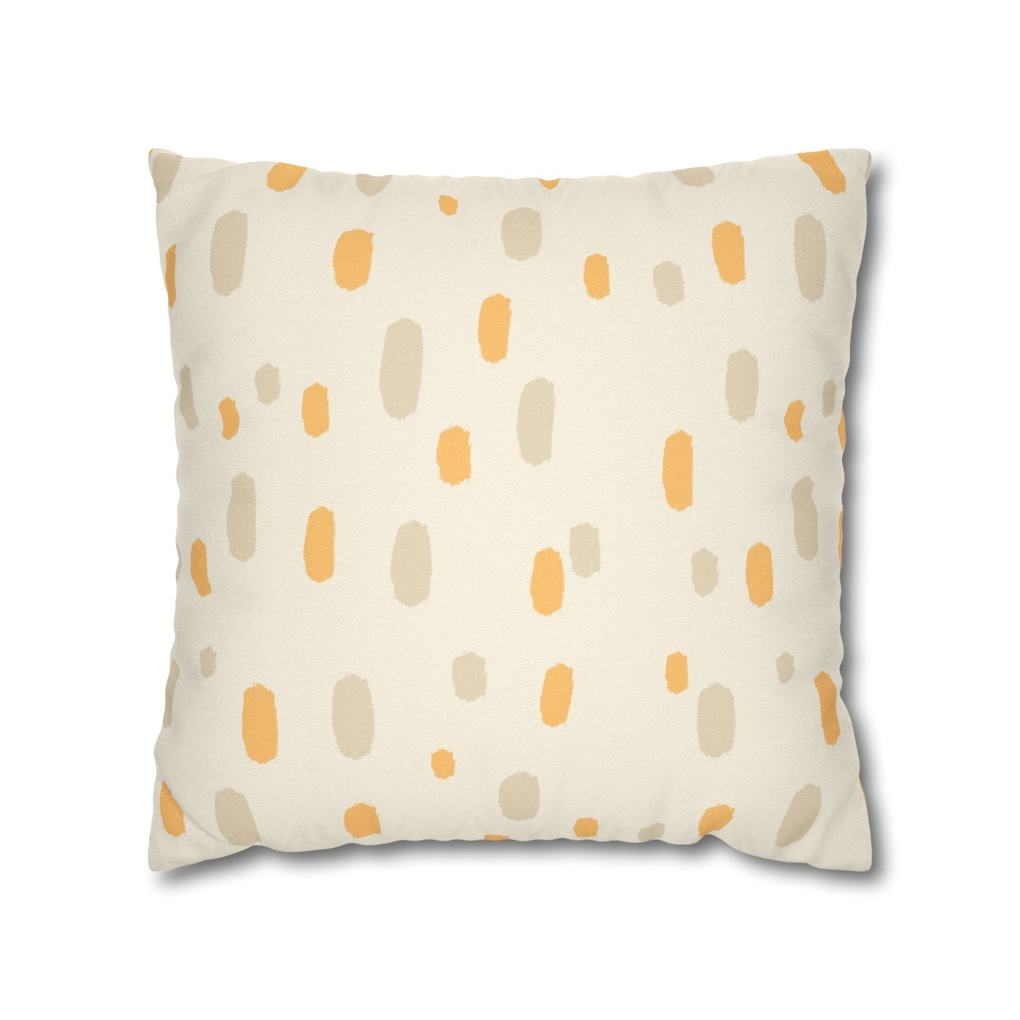 Tropical Roar Spun Polyester Square Pillow Case - Dots / Amber