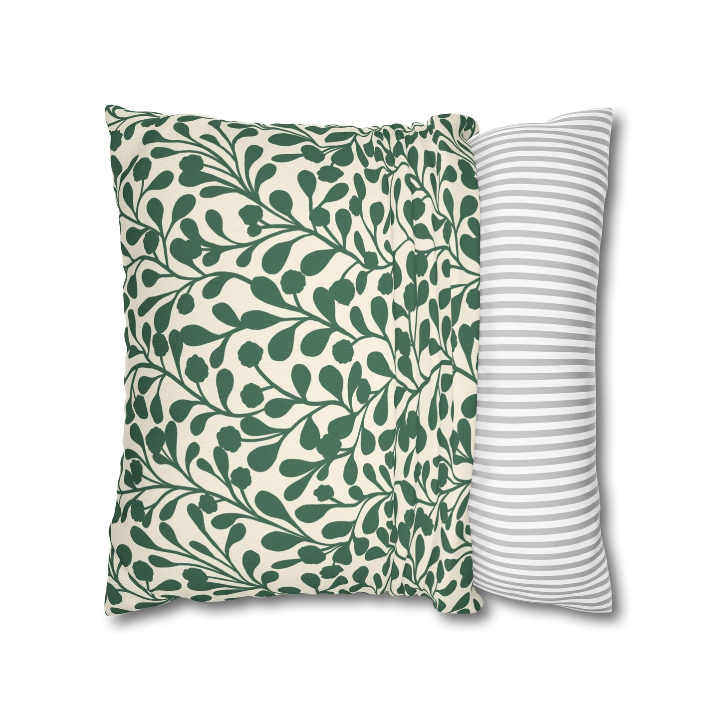 Tropical Roar Spun Polyester Square Pillow Case - Leaves / Green