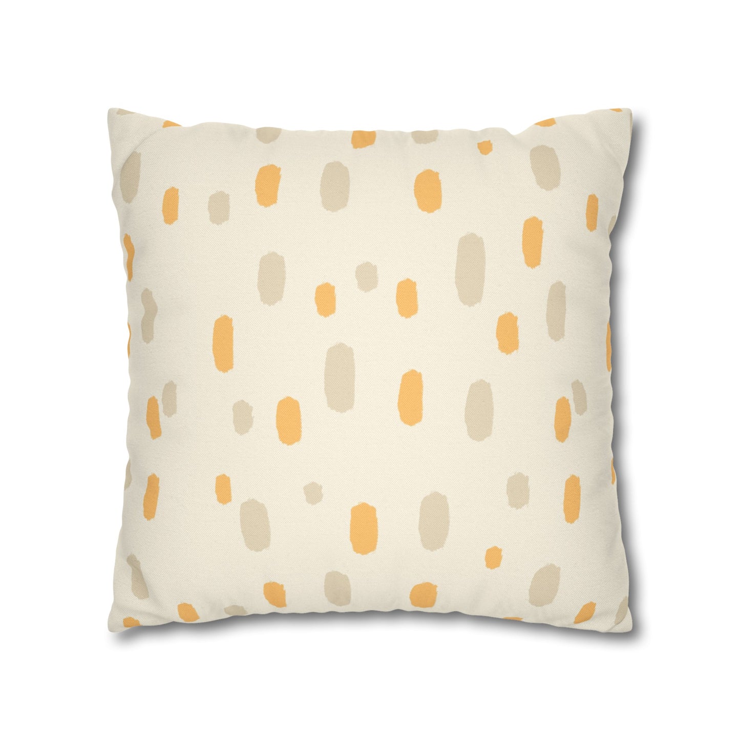 Tropical Roar Spun Polyester Square Pillow Case - Dots / Amber