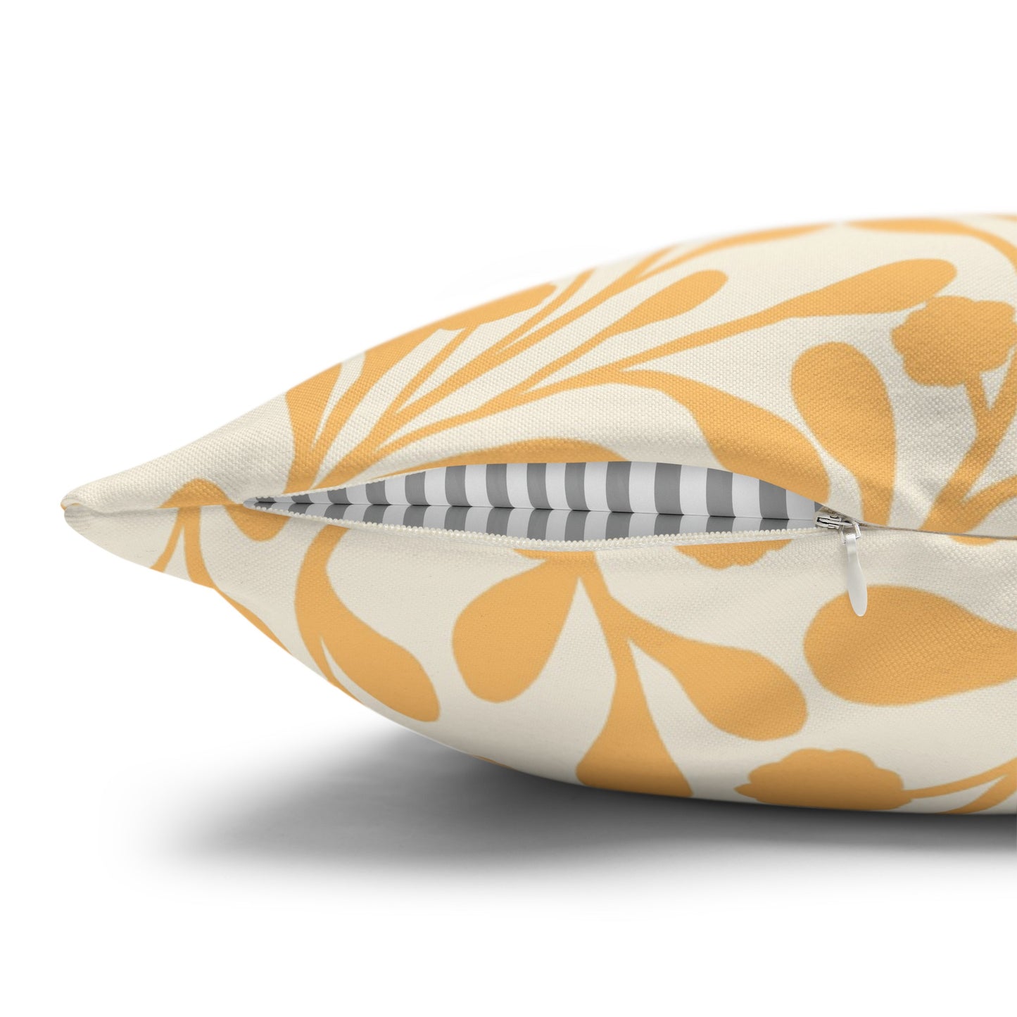 Tropical Roar Spun Polyester Square Pillow Case - Leaves / Amber