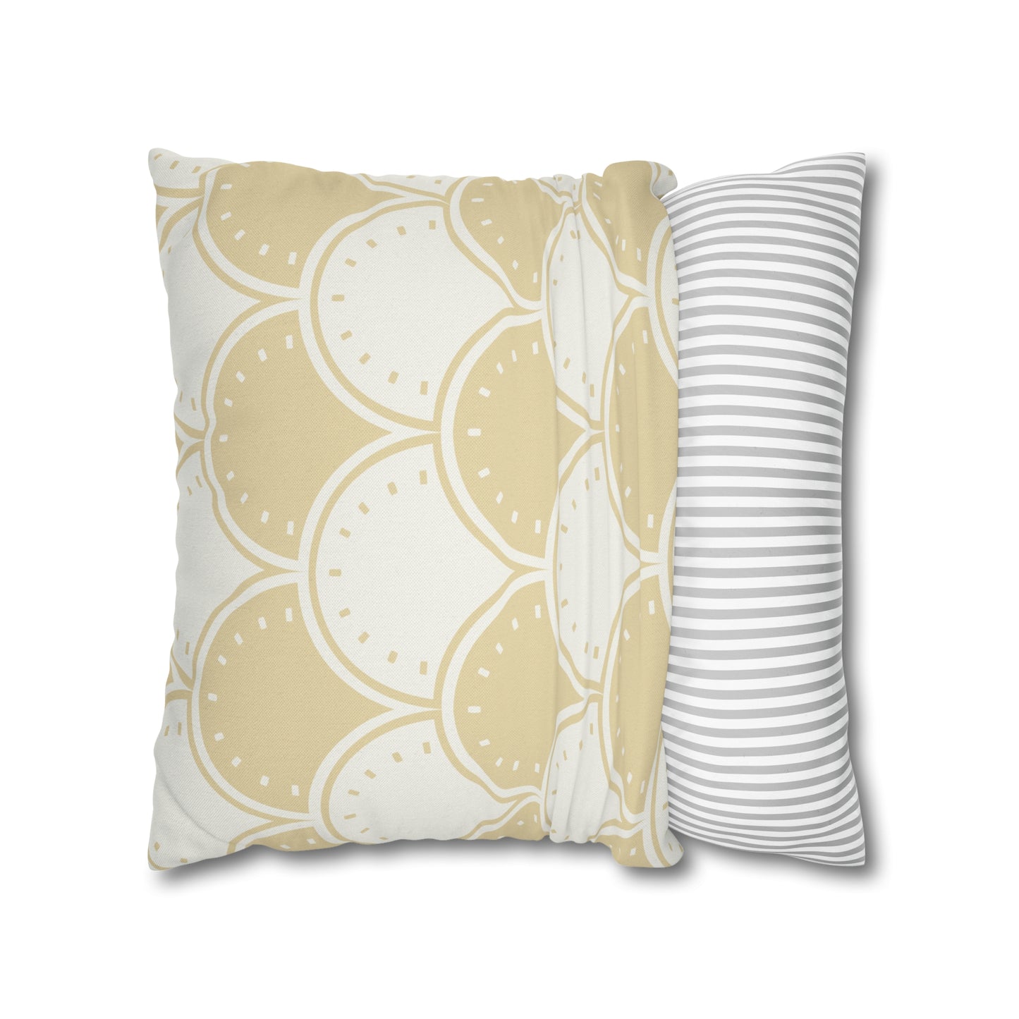 Ocean's Yellow Waves Spun Polyester Square Pillow Case