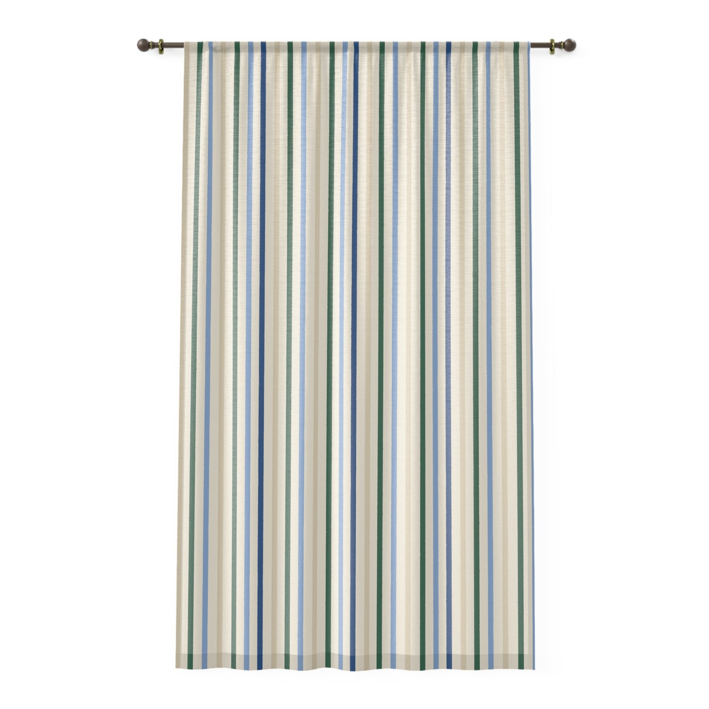 Tropical Roar Window Curtain - Stripes / Blue