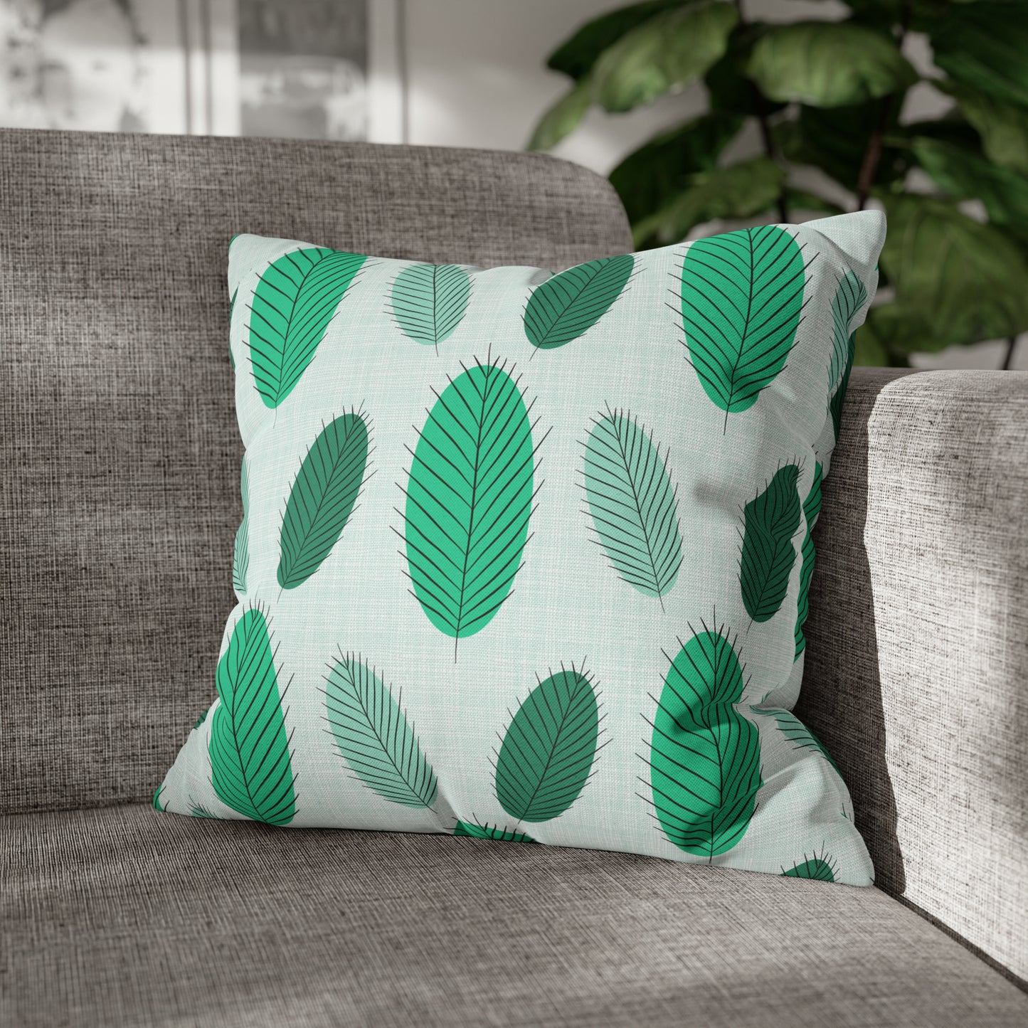 Nature's Leaves Spun Polyester Square Pillow Case