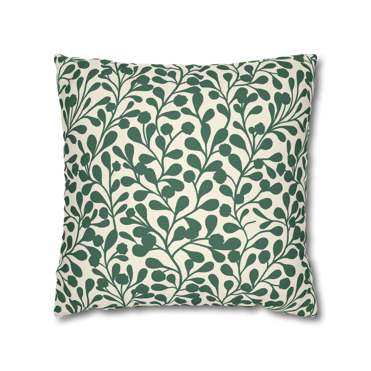 Tropical Roar Spun Polyester Square Pillow Case - Leaves / Green