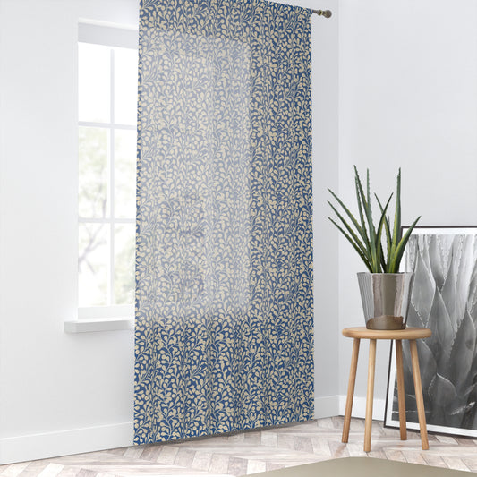 Tropical Roar Window Curtain - Leaves / Blue