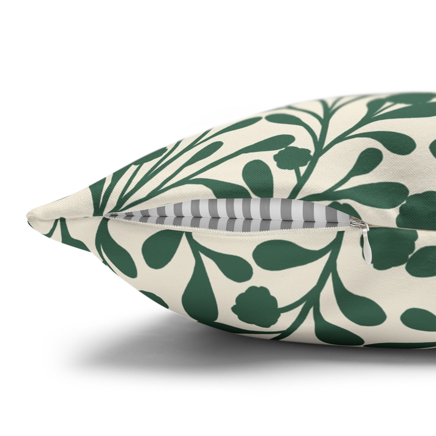 Tropical Roar Spun Polyester Square Pillow Case - Leaves / Green