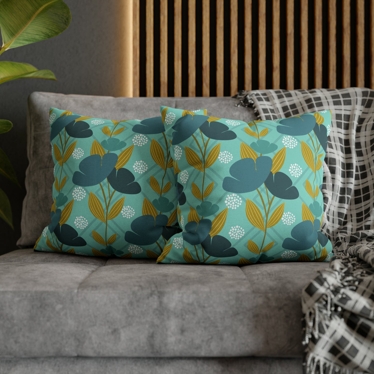 Floral Oasis Spun Polyester Square Pillow Case