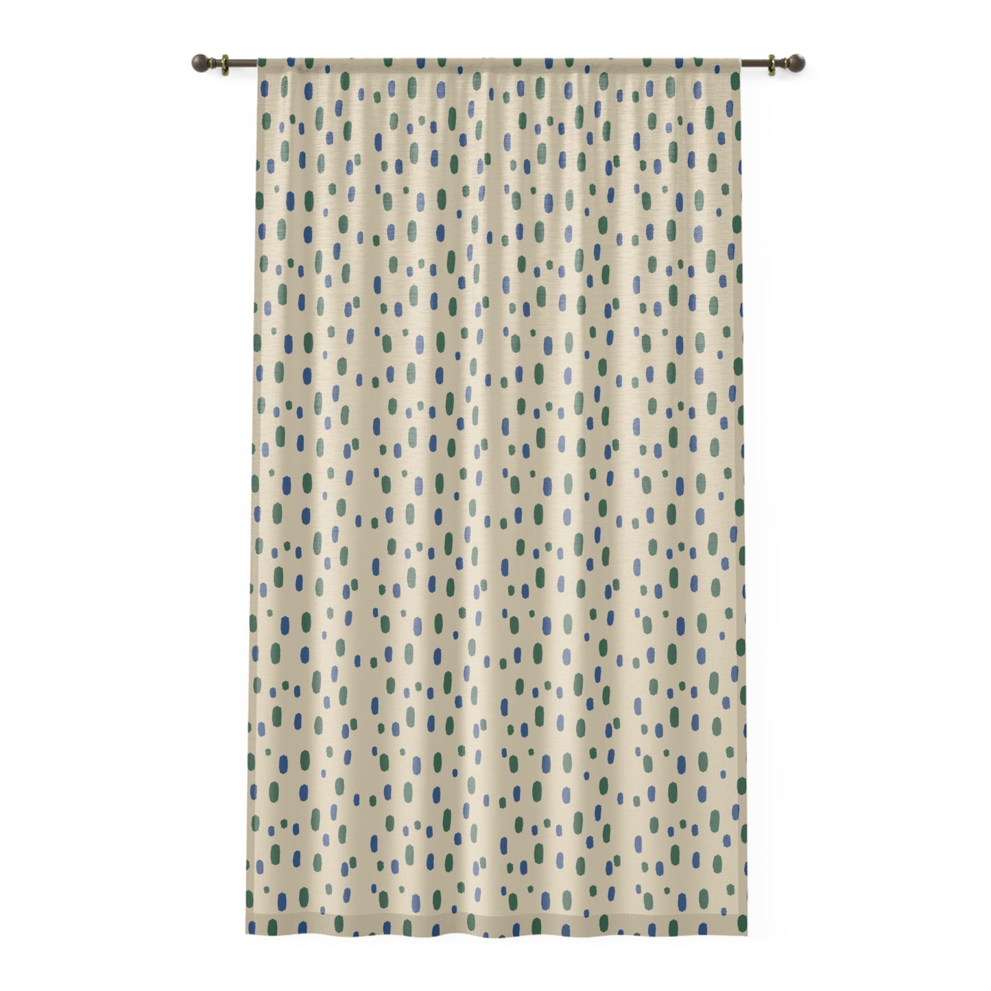 Tropical Roar Window Curtain - Dots / Green