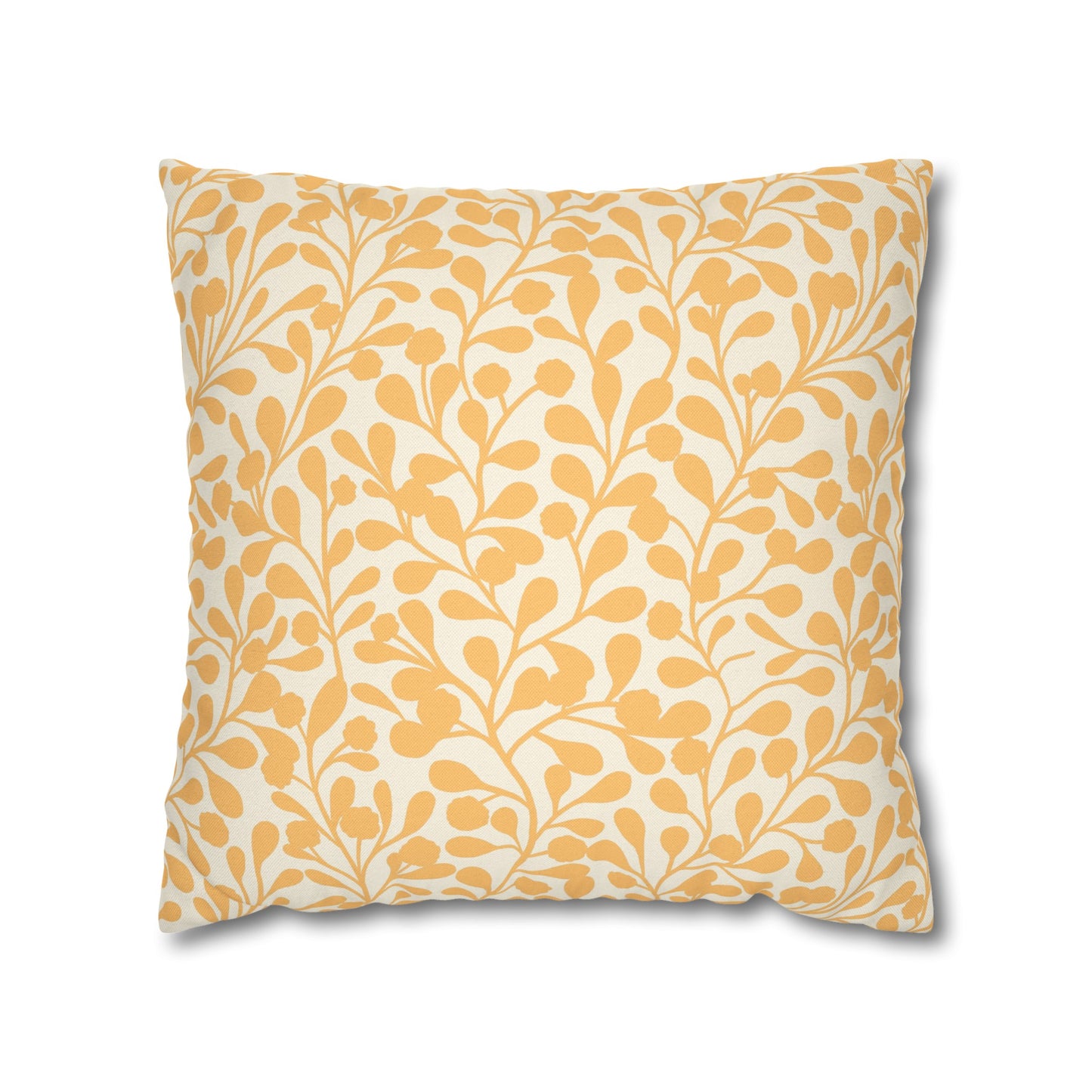 Tropical Roar Spun Polyester Square Pillow Case - Leaves / Amber