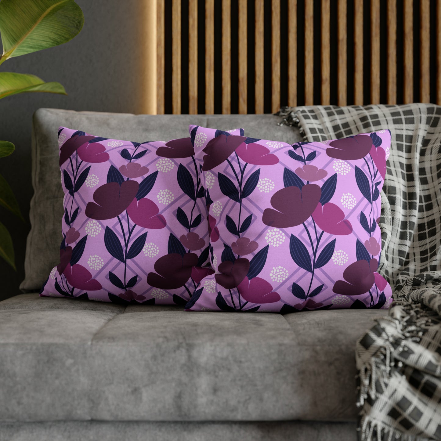 Floral Oasis Spun Polyester Square Pillow Case