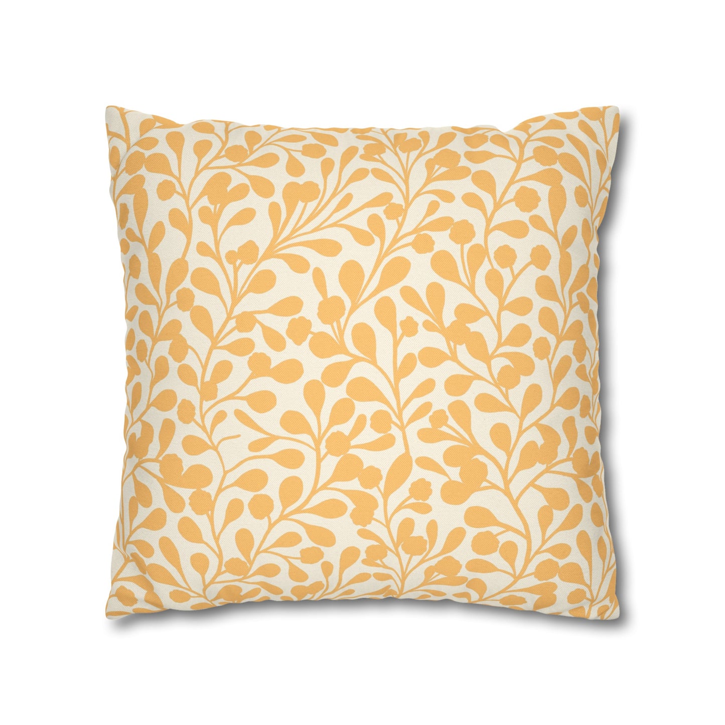 Tropical Roar Spun Polyester Square Pillow Case - Leaves / Amber