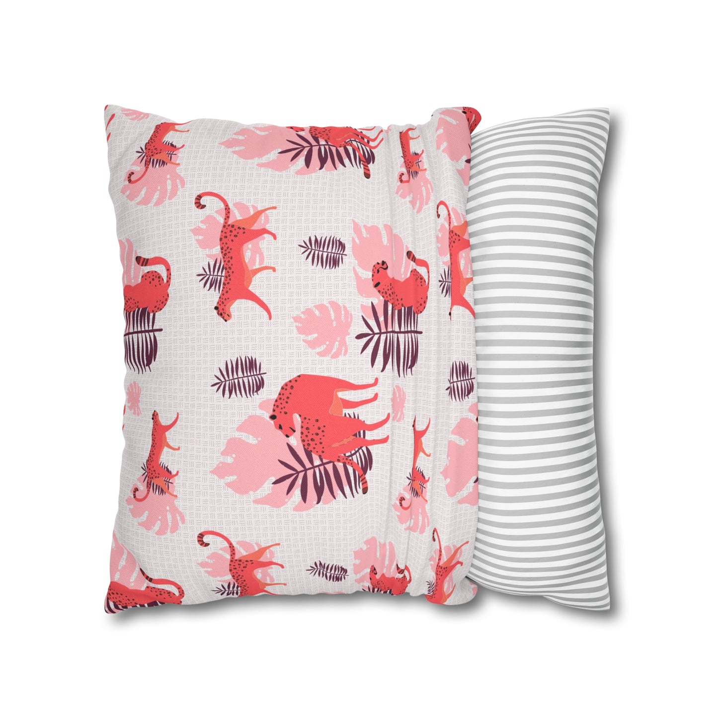 Leafy Roar Spun Polyester Square Pillow Case