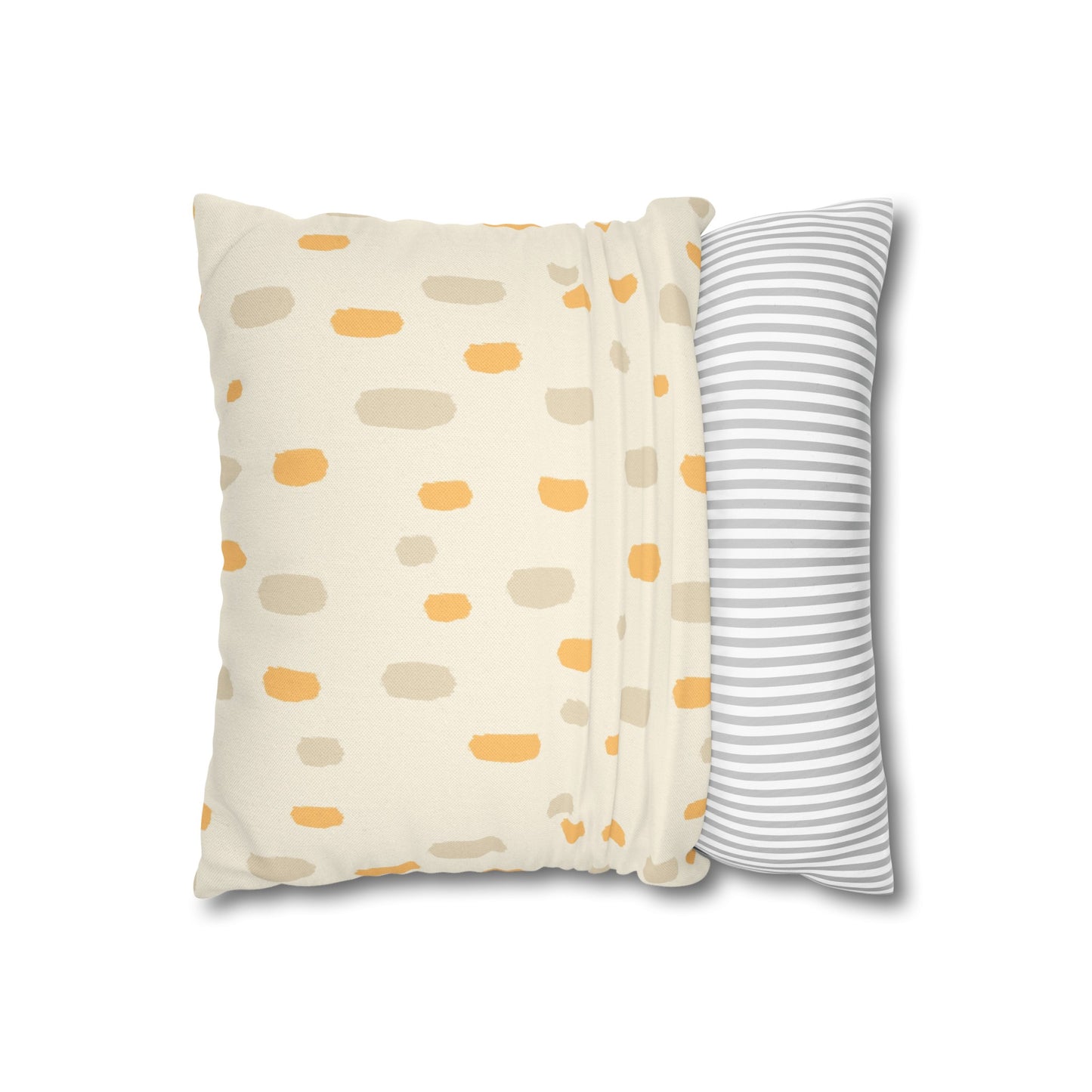 Tropical Roar Spun Polyester Square Pillow Case - Dots / Amber