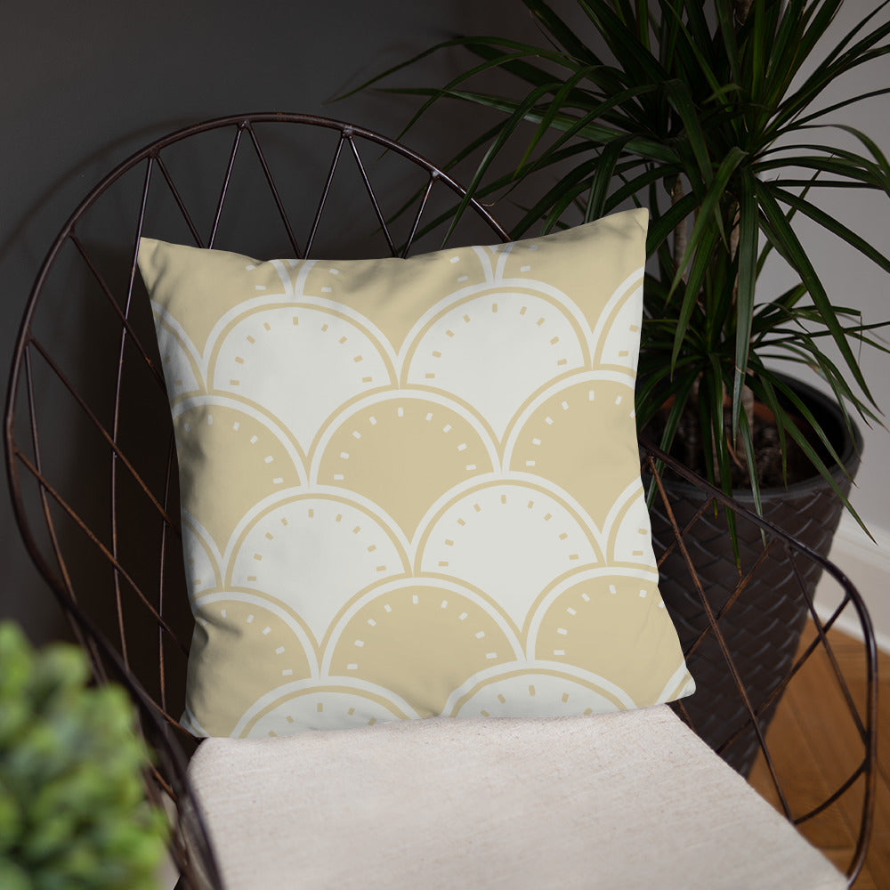 Ocean's Yellow Waves Basic Pillow