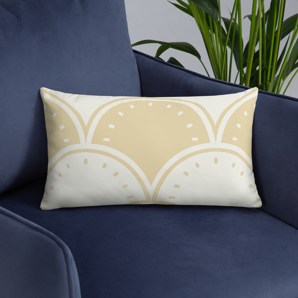 Ocean's Yellow Waves Basic Pillow